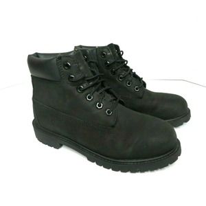 Timberland Premium 6-Inch Waterproof Boots Youth Boys Size 3 Black Leather 12707